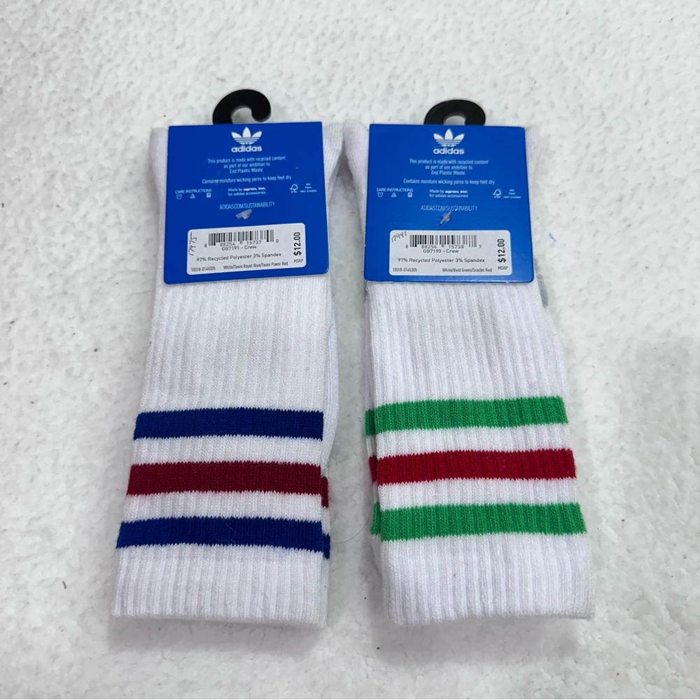 White Adidas Socks - Picture 2 of 7